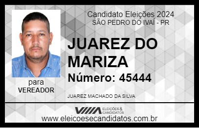 Candidato JUAREZ DO MARIZA 2024 - SÃO PEDRO DO IVAÍ - Eleições