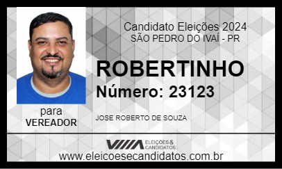 Candidato ROBERTINHO 2024 - SÃO PEDRO DO IVAÍ - Eleições