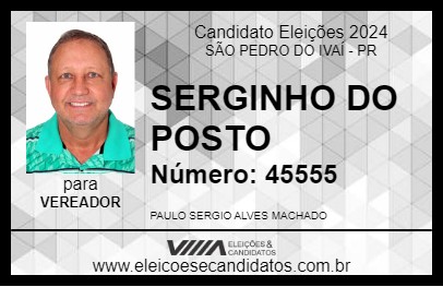 Candidato SERGINHO DO POSTO 2024 - SÃO PEDRO DO IVAÍ - Eleições