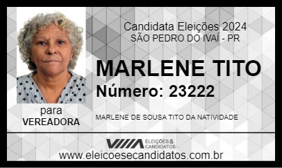 Candidato MARLENE TITO 2024 - SÃO PEDRO DO IVAÍ - Eleições