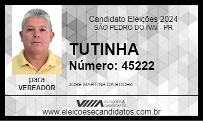 Candidato TUTINHA 2024 - SÃO PEDRO DO IVAÍ - Eleições