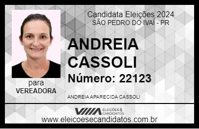 Candidato ANDREIA CASSOLI 2024 - SÃO PEDRO DO IVAÍ - Eleições