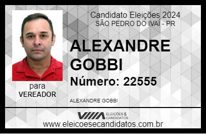 Candidato ALEXANDRE GOBBI 2024 - SÃO PEDRO DO IVAÍ - Eleições