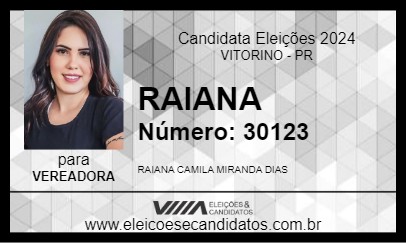 Candidato RAIANA 2024 - VITORINO - Eleições