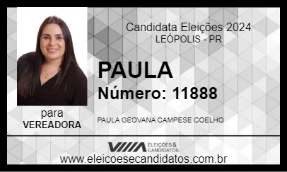 Candidato PAULA 2024 - LEÓPOLIS - Eleições