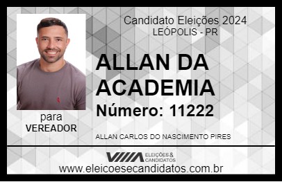 Candidato ALLAN DA ACADEMIA 2024 - LEÓPOLIS - Eleições