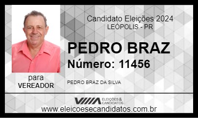 Candidato PEDRO BRAZ 2024 - LEÓPOLIS - Eleições