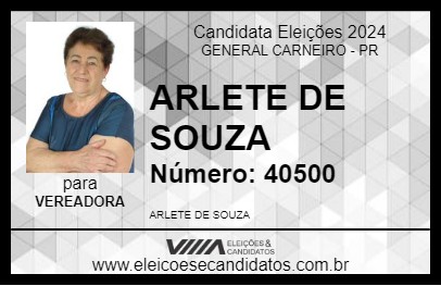 Candidato ARLETE DE SOUZA 2024 - GENERAL CARNEIRO - Eleições