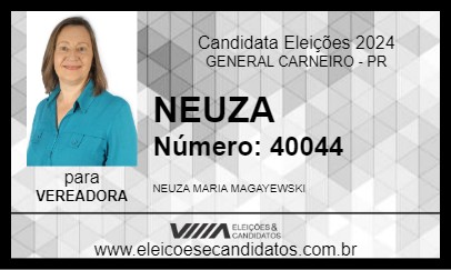 Candidato NEUZA 2024 - GENERAL CARNEIRO - Eleições