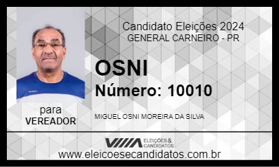 Candidato OSNI 2024 - GENERAL CARNEIRO - Eleições