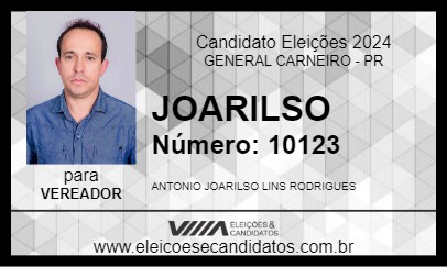 Candidato JOARILSO 2024 - GENERAL CARNEIRO - Eleições