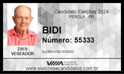 Candidato BIDI 2024 - PÉROLA - Eleições