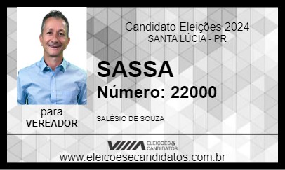 Candidato SASSA 2024 - SANTA LÚCIA - Eleições