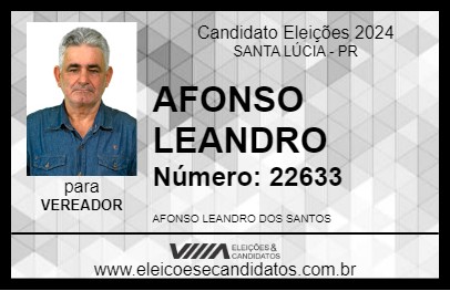 Candidato AFONSO LEANDRO 2024 - SANTA LÚCIA - Eleições