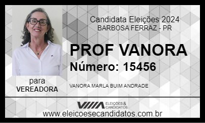 Candidato PROF VANORA 2024 - BARBOSA FERRAZ - Eleições