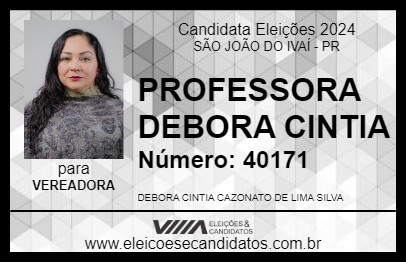 Candidato CÍNTIA CAZONATO 2024 - SÃO JOÃO DO IVAÍ - Eleições