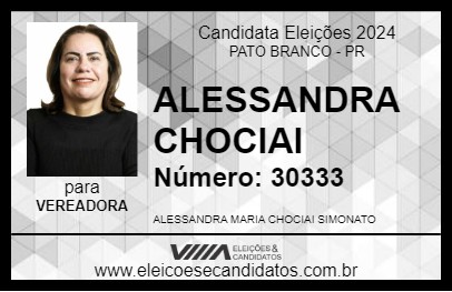 Candidato ALESSANDRA CHOCIAI 2024 - PATO BRANCO - Eleições