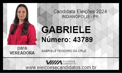 Candidato GABRIELE 2024 - INDIANÓPOLIS - Eleições