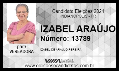 Candidato IZABEL ARAÚJO 2024 - INDIANÓPOLIS - Eleições