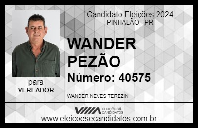 Candidato WANDER PEZÃO 2024 - PINHALÃO - Eleições