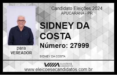 Candidato SIDNEY DA COSTA 2024 - APUCARANA - Eleições