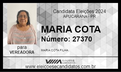 Candidato MARIA COTA 2024 - APUCARANA - Eleições