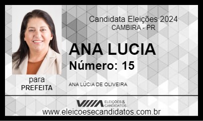 Candidato ANA LUCIA 2024 - CAMBIRA - Eleições