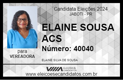 Candidato ELAINE SOUSA ACS 2024 - JABOTI - Eleições