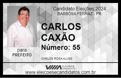 Candidato CARLOS CAXÃO 2024 - BARBOSA FERRAZ - Eleições