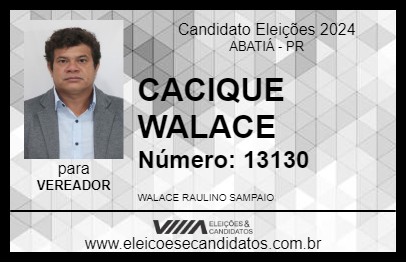 Candidato CACIQUE WALACE 2024 - ABATIÁ - Eleições