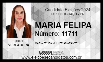 Candidato MARIA FELIPA 2024 - FOZ DO IGUAÇU - Eleições