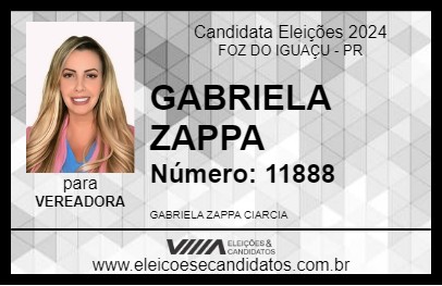 Candidato GABRIELA ZAPPA 2024 - FOZ DO IGUAÇU - Eleições