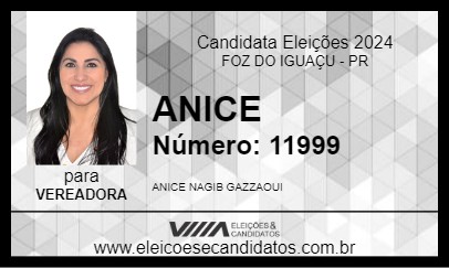 Candidato ANICE 2024 - FOZ DO IGUAÇU - Eleições