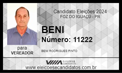 Candidato BENI 2024 - FOZ DO IGUAÇU - Eleições