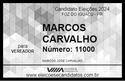 Candidato MARCOS CARVALHO 2024 - FOZ DO IGUAÇU - Eleições