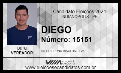 Candidato DIEGO 2024 - INDIANÓPOLIS - Eleições