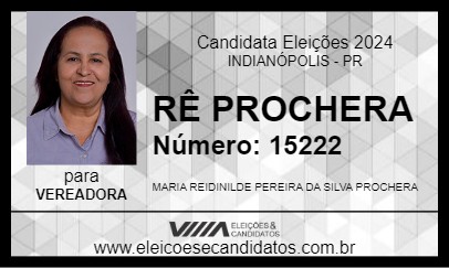 Candidato RÊ PROCHERA  2024 - INDIANÓPOLIS - Eleições