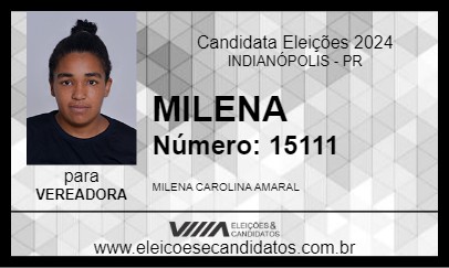 Candidato MILENA 2024 - INDIANÓPOLIS - Eleições