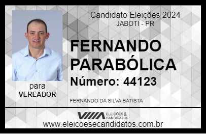 Candidato FERNANDO PARABÓLICA 2024 - JABOTI - Eleições