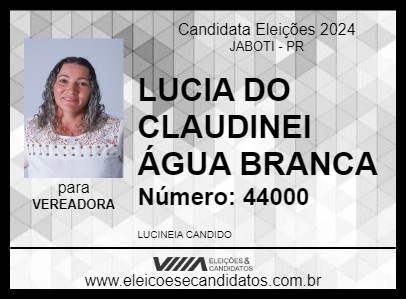 Candidato LUCIA DO CLAUDINEI ÁGUA BRANCA 2024 - JABOTI - Eleições