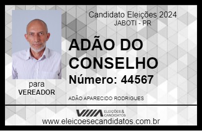 Candidato ADÃO DO CONSELHO 2024 - JABOTI - Eleições