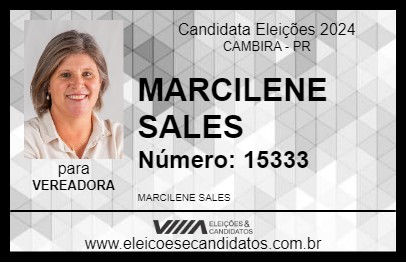 Candidato MARCILENE SALES 2024 - CAMBIRA - Eleições