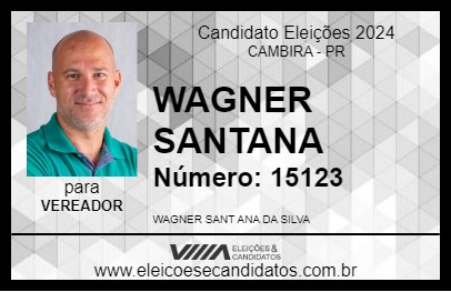 Candidato WAGNER SANTANA 2024 - CAMBIRA - Eleições