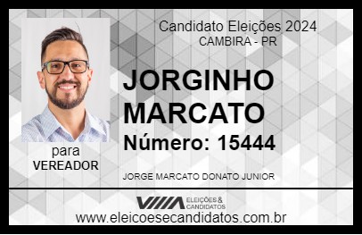 Candidato JORGINHO MARCATO 2024 - CAMBIRA - Eleições