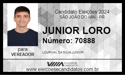 Candidato JUNIOR LORO 2024 - SÃO JOÃO DO IVAÍ - Eleições