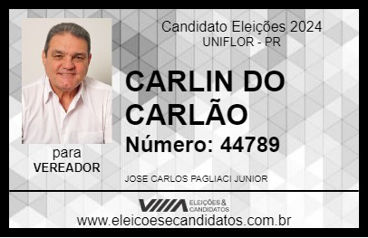 Candidato CARLIN DO CARLÃO 2024 - UNIFLOR - Eleições