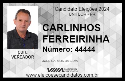 Candidato CARLINHOS FERREIRINHA 2024 - UNIFLOR - Eleições