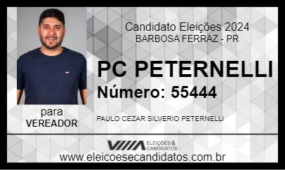 Candidato PC PETERNELLI 2024 - BARBOSA FERRAZ - Eleições