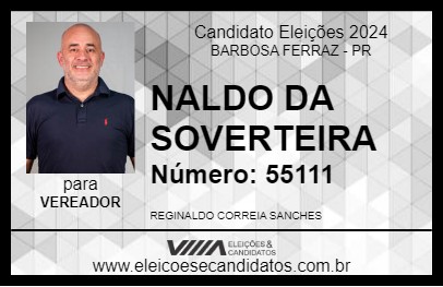 Candidato NALDO DA SORVETERIA 2024 - BARBOSA FERRAZ - Eleições