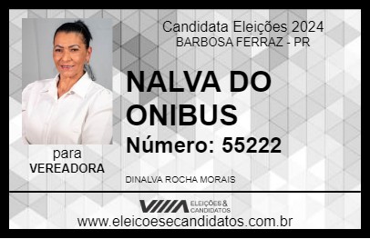 Candidato NALVA DO ONIBUS 2024 - BARBOSA FERRAZ - Eleições